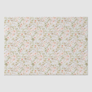 Roze Bloemige Cottagecore Coquette Inpakpapier Tissuepapier