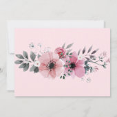 Roze Bloemige DOOP Feestelijke Uitnodiging (Achterkant)