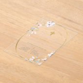 Roze bloemige doopuitnodiging in het Spaans Acryl Uitnodigingen (Laagn)