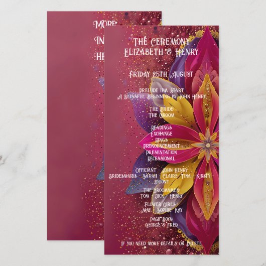 Roze Bloemige Elegantie Trouwcollectie (Voorkant / Achterkant)