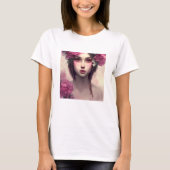  roze bloemige etherische vrouw t-shirt (Voorkant)