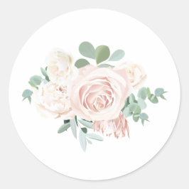 Roze bloemige Eucalyptus bedankbrief Favor Ronde Sticker
