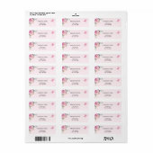 Roze bloemige eucalyptus retouradres etiket (Full Sheet)