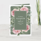 Roze bloemige eucalyptus salie groene trouw (Voorkant)