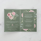 Roze bloemige eucalyptus salie groene trouw (Binnen)