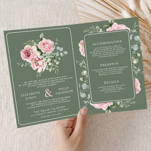 Roze bloemige eucalyptus salie groene trouw