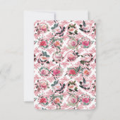 Roze Bloemige Filigraam Kaart (Achterkant)