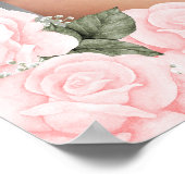 Roze bloemige foto-herdenkingsbord voor de begrafe poster (Hoek)