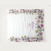 Roze Bloemige Fotohal Backdrop voor Trouwfeest Wandkleed (Voorkant (horizontaal))