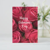 Roze bloemige gelukkige Valentijnskaart Kaart (Staand voorkant)