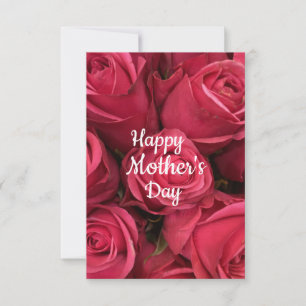 Roze bloemige gelukskaart voor Moederdag Kaart