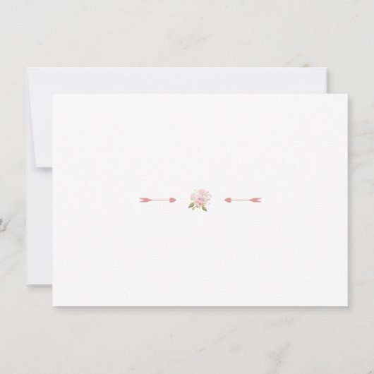 roze bloemige geometrische bruiloft Save the Date (Achterkant)