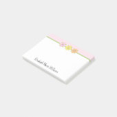 Roze Bloemige Gepersonaliseerd Post-it® Notes (Schuin)