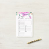roze bloemige gepersonaliseerde dagelijkse planner post-it® notes (Op bureau)