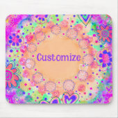  roze bloemige gepersonaliseerde inspiratie muismat (Voorkant)