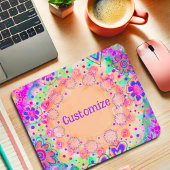  roze bloemige gepersonaliseerde inspiratie muismat