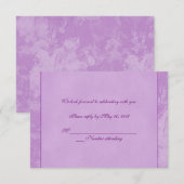 Roze Bloemige Geprègede RSVP Kaart (Voorkant / Achterkant)