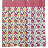 Roze Bloemige Gordijn voor Douche (Voorkant)