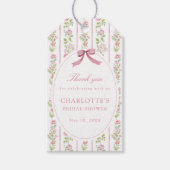 Roze Bloemige Grandmillennial Bruidsfeestje Cadeaulabel (Voorkant)