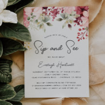 Roze Bloemige Groene Sip en Zie Meisje Baby Shower