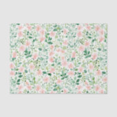 Roze Bloemige Groene Tissuepapier (Voorkant)
