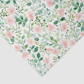 Roze Bloemige Groene Tissuepapier (Detail)