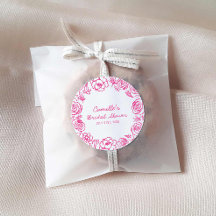 Roze bloemige handgetekende
