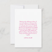 Roze bloemige handgetekende whimische bedankt (Achterkant)