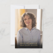 Roze bloemige herdenkingsviering van het leven-fot bedankkaart (Achterkant)