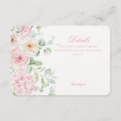 Roze Bloemige Hortensia Botanische Bloemen Details Informatiekaartje (Voorkant)