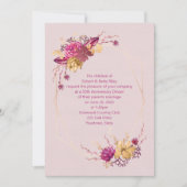 roze bloemige huwelijksdinerjubileum kaart (Voorkant)