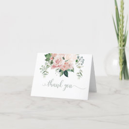 Roze Bloemige Hydrangea Bedankkaart
