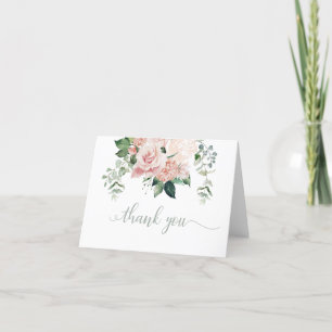 Roze Bloemige Hydrangea Bedankkaart