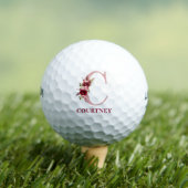Roze bloemige initiaal C monogram Golfballen (Insitu Shirt)