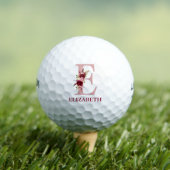 Roze bloemige initiaal E monogram Golfballen (Insitu Shirt)