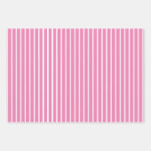 Roze bloemige inpakpapier platte vel set van 3 (Voorkant 2)