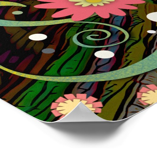  roze bloemige inspirerende start over quote poster (Hoek)