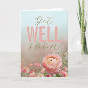 Roze bloemige kaart om snel te herstellen