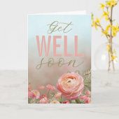 Roze bloemige kaart om snel te herstellen (Gele Bloem)