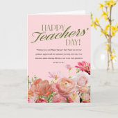 Roze bloemige kaart voor Docentendag (Gele Bloem)