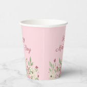 Roze bloemige kerk Moederdag Papieren Bekers (Rechts)