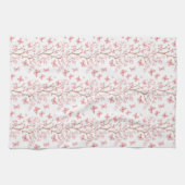 Roze Bloemige Keukenhanddoek (Horizontaal)