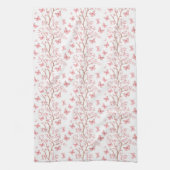 Roze Bloemige Keukenhanddoek (Verticaal)