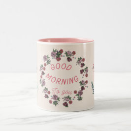 Roze bloemige koffiemok | Cute meisjesachtige kera Tweekleurige Koffiemok