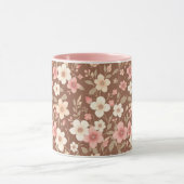 Roze bloemige koffiemok mok (Midden)