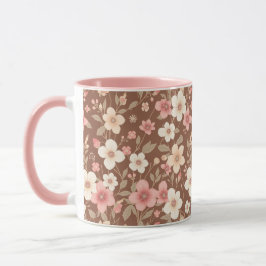Roze bloemige koffiemok mok