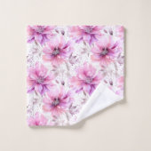 roze bloemige kokettenbloemen bad handdoek (Wasdoekje)
