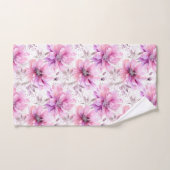 roze bloemige kokettenbloemen bad handdoek (Handdoek)