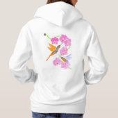 Roze bloemige Kolibries Hoodie (Achterkant)