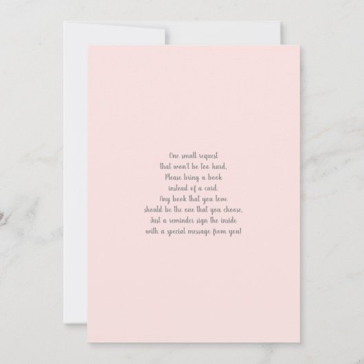 Roze bloemige konijn baby shower meisje uitnodigin kaart (Achterkant)